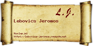 Lebovics Jeromos névjegykártya